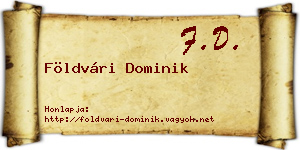 Földvári Dominik névjegykártya