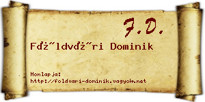 Földvári Dominik névjegykártya