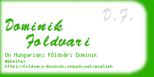 dominik foldvari business card