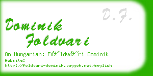 dominik foldvari business card